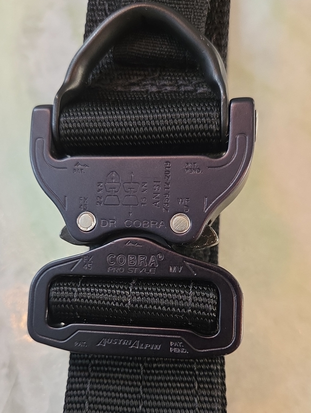 AustriAlpin COBRA® Pro Style Black Tactical Belt Buckle Strap